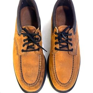 Vintage Red Wing Moc Steel Toe Low Top Brown Leather Work Shoes Men’s Size 10